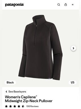Women's Patagonia Capilene Midweight Zip-Neck Pullover. Medium. Like New.
